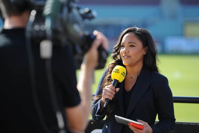 Alex Scott performs a piece to camera