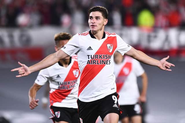 Julian Alvarez of River Plate is a target for Newcastle United and Manchester United (Photo by Rodrigo Valle/Getty Images)