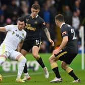 Leeds United's Jack Harrison in action against Newcastle United (Photo by PAUL ELLIS/AFP via Getty Images)