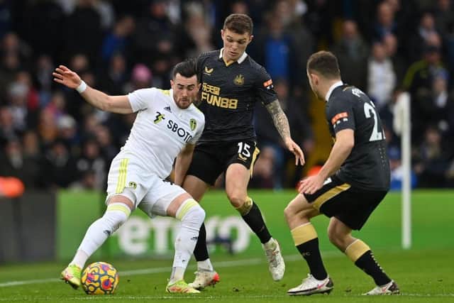 Leeds United's Jack Harrison in action against Newcastle United (Photo by PAUL ELLIS/AFP via Getty Images)