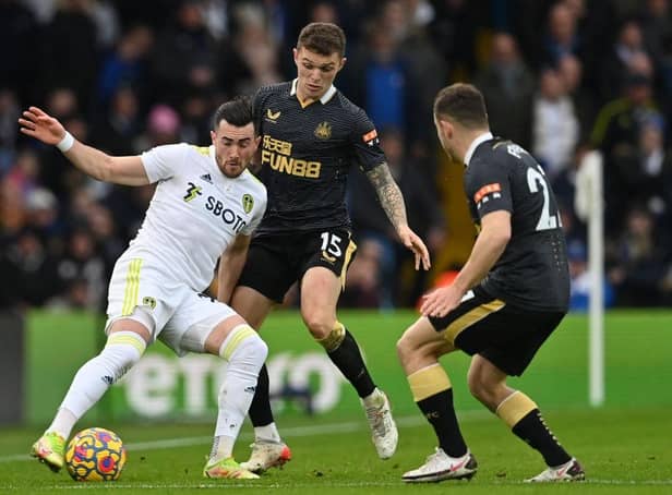 Leeds United's Jack Harrison in action against Newcastle United (Photo by PAUL ELLIS/AFP via Getty Images)