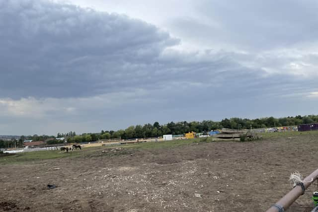 Grazing land at Wardley Lane near Hebburn that has been taken over by contractors working on the Metro Flow project. (Image: LDRS)