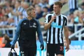 Dan Burn was substituted after taking a blow to the face against Manchester City (Photo by LINDSEY PARNABY/AFP via Getty Images)
