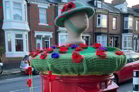 The Remembrance postbox topper in Stanhope Road, South Shields, created by Janice Welsh. Picture: Janice Welsh.