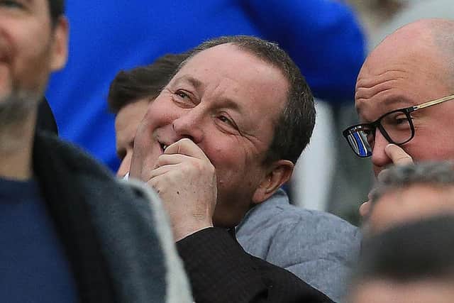 Newcastle United's English owner Mike Ashley (C) reacrs ahead of the English Premier League football match between Newcastle United and Watford at St James' Park in Newcastle-upon-Tyne, north east England on November 3, 2018.