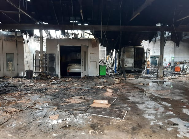 The aftermath of the blaze at Garden Lane Garage.