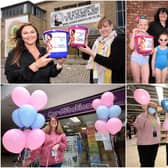 South Tyneside businesses turned pink and blue in memory of Chloe Rutherford and Liam Curry.