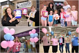South Tyneside businesses turned pink and blue in memory of Chloe Rutherford and Liam Curry.
