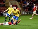 Leon Dajaku celebrates scoring for Sunderland.