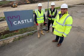 Andrew Dawson of building firm Castle, right, with colleague Craig Muldoon, left, and Peter Dalby of Northumberland Estates.