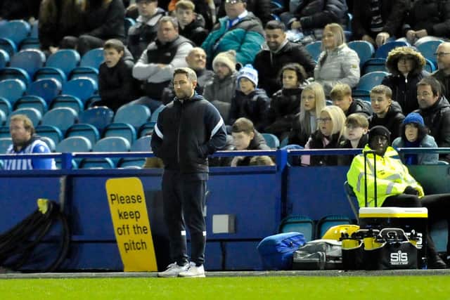 Lee Johnson on the touchline at Sheffield Wednesday.