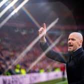 Manchester United head coach Erik ten Hag at Old Trafford yesterday.