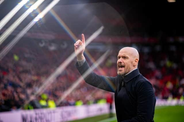 Manchester United head coach Erik ten Hag at Old Trafford yesterday.