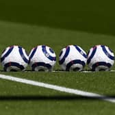 Premier League match balls. (Photo by Facundo Arrizabalaga - Pool/Getty Images)