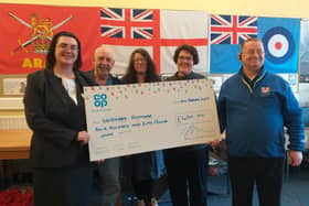 From left: Jade Hutchinson of Co-op Funeralcare, Paul Boyle from Veterans Response< Caroline Collinge and Amanda Lenney of the Co-op and Ian Driver of Veteran’s Response.