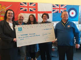 From left: Jade Hutchinson of Co-op Funeralcare, Paul Boyle from Veterans Response< Caroline Collinge and Amanda Lenney of the Co-op and Ian Driver of Veteran’s Response.