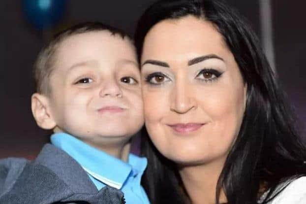 Bradley Lowery, pictured with mum Gemma, at his sixth birthday party.