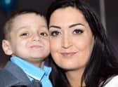 Bradley Lowery, pictured with mum Gemma, at his sixth birthday party.