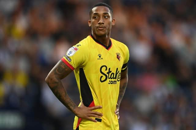 João Pedro of Watford during the Sky Bet Championship between West Bromwich Albion and Watford at The Hawthorns on August 08, 2022 in West Bromwich, England. (Photo by Gareth Copley/Getty Images)