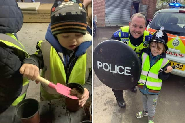 Nursery children get a visit from the police.