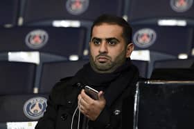 Yousef al-Obaidly, president de BeIN Sports France, attends the UEFA Champions League group A football match between Paris-Saint-Germain (PSG) and Shakhtar Donetsk at the Parc des Princes stadium in Paris on December 8, 2015.