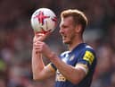 Dan Burn of Newcastle during the Premier League match between Brentford FC and Newcastle United at Brentford Community Stadium on April 08, 2023 in Brentford, England. (Photo by Alex Pantling/Getty Images)