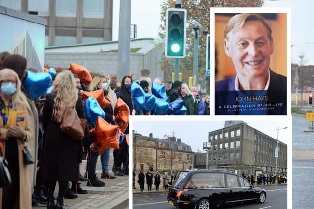 Hays Travel staff gather to say their goodbyes to business founder John Hays ahead of his funeral on Wednesday, November 25