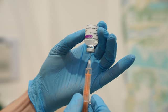 A member of staff prepares a dose of the Oxford/Astrazeneca coronavirus vaccine at a coronavirus vaccination clinic at the NHS Nightingale Hospital North East in Sunderland. Picture date: Tuesday January 26, 2021. PA Photo. See PA story HEALTH Coronavirus. Photo credit should read: Owen Humphreys/PA Wire
