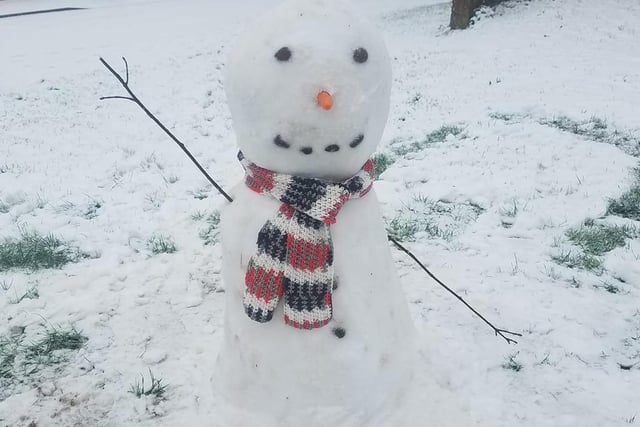 A great snowman. Sent in by Hayley Lowe.