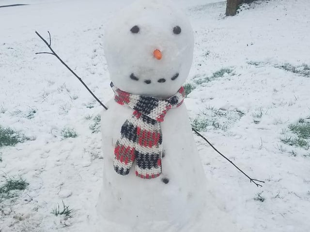 A great snowman. Sent in by Hayley Lowe.