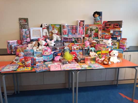 Some of the eggs and toys delivered to children in hospital