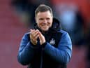 SOUTHAMPTON, ENGLAND - NOVEMBER 06: Eddie Howe the manager of Newcastle United celebrates in front of the Newcastle supporters after the Premier League match between Southampton FC and Newcastle United at Friends Provident St. Mary's Stadium on November 06, 2022 in Southampton, England. (Photo by David Cannon/Getty Images)