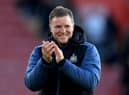 SOUTHAMPTON, ENGLAND - NOVEMBER 06: Eddie Howe the manager of Newcastle United celebrates in front of the Newcastle supporters after the Premier League match between Southampton FC and Newcastle United at Friends Provident St. Mary's Stadium on November 06, 2022 in Southampton, England. (Photo by David Cannon/Getty Images)