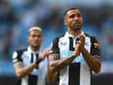 Newcastle striker Callum Wilson applauds the fans after the Premier League match between Manchester City and Newcastle United at Etihad Stadium on May 08, 2022 in Manchester, England. (Photo by Stu Forster/Getty Images)