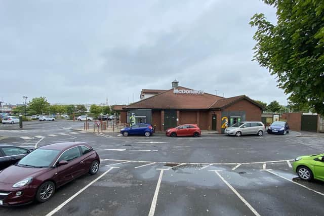 Drivers queue in Hartlepool last month