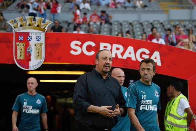 Rafa Benitez at the Estadio Municipal de Braga.