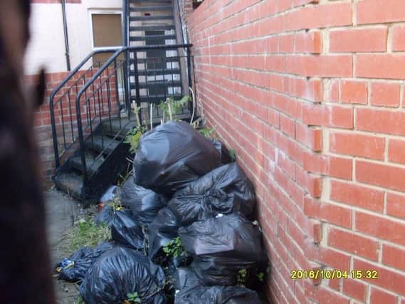 Rubbish dumped in Chichester Road, South Shields.
