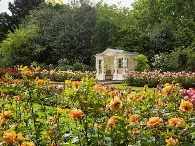 The Rose Garden at Buckingham Palace.