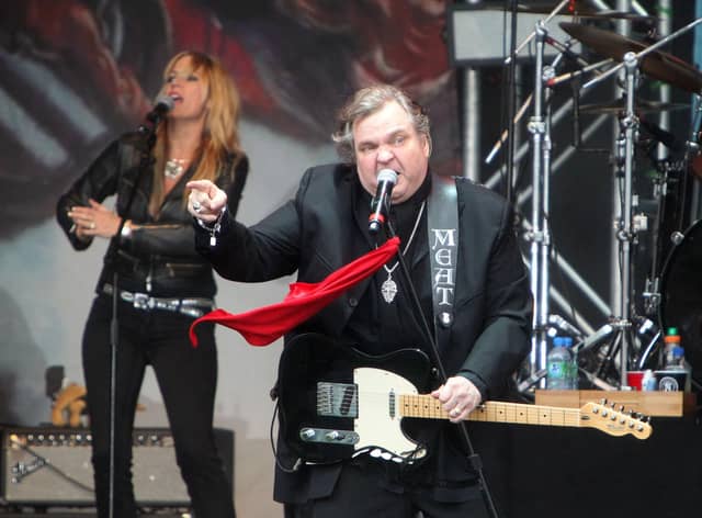 Meat Loaf performing at Newbury Racecourse in 2013.