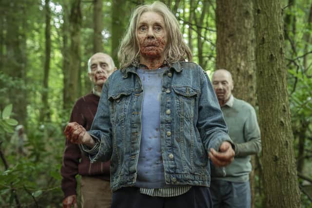 Sue Johnston (centre) stars as the resident of a care home turned into a zombie in the horror-satire Generation Z, which began this week on Channel 4 (PIcture: Channel 4/The Forge/Alistair Heap)