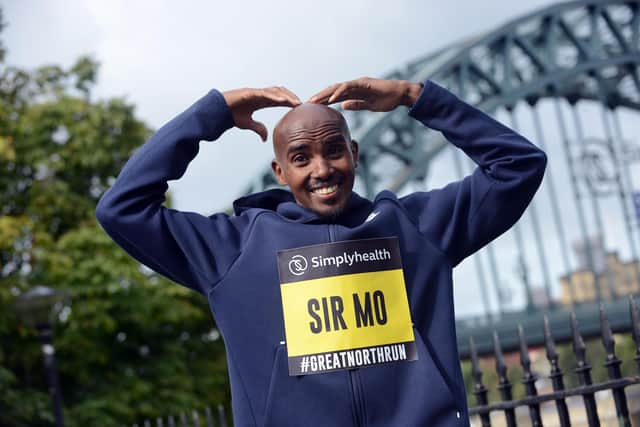 Sir Mo Farah in Newcastle ahead of 2019 Great North Run.