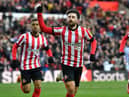 Sunderland's 2022-23 home kit worn by Patrick Roberts