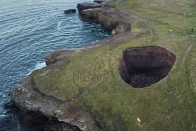 Davy Robson captured the sinkhole in Whitburn on his drone.