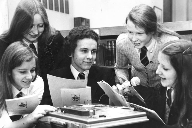Making tapes at Springfield Comprehensive School, Jarrow, in 1976. Remember this?