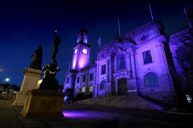 South Shields Town Hall will be lit purple.