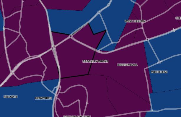 Brockley Whins has seen rates of positive Covid cases rise by 83.3%, from 334.6 on October 15 to 613.4 on October 22.