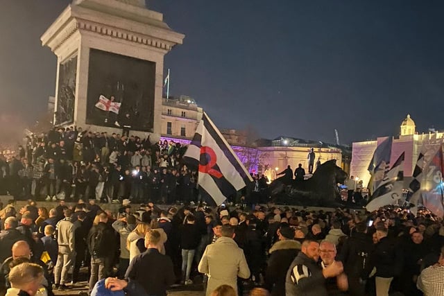 Wor Flags made an appearance at Trafalgar Square on Saturday night