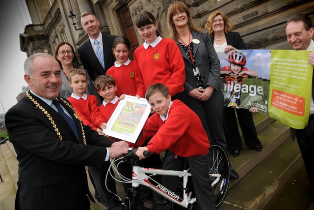 Youngsters were awarded a certificate in 2014 after taking part in Bikeability Week. Remember this?