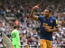Newcastle striker Callum Wilson celebrates after scoring the opening goal during the pre season friendly match between Newcastle United and Athletic Bilbao at St James' Park on July 30, 2022 in Newcastle upon Tyne, England. (Photo by Stu Forster/Getty Images)