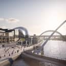 Artists impression of The Sage, a new conference centre and arena being built on the Gateshead Quayside